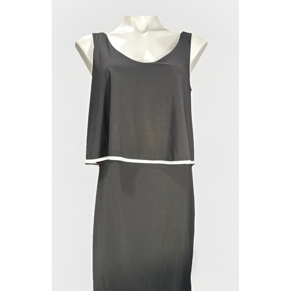ANNALEE + HOPE Size Small Black White Piping Sleeveless Illusion Dress‎ NWT